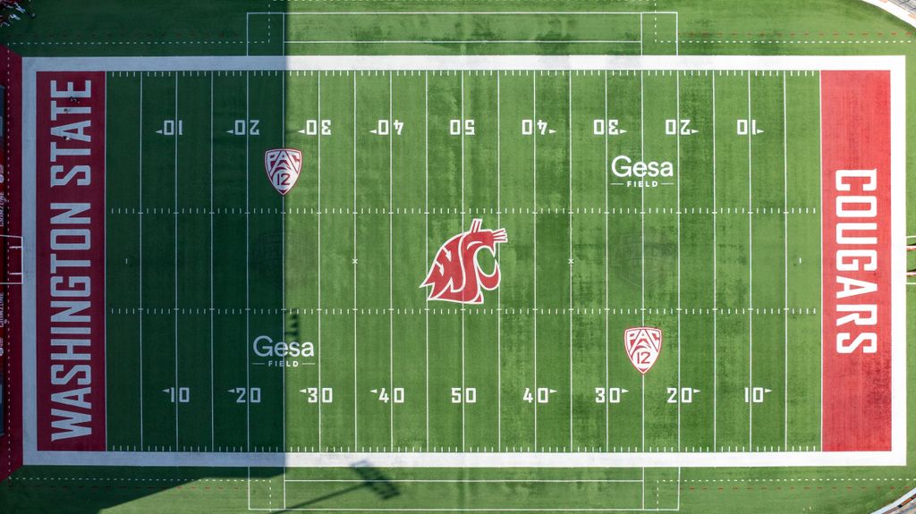 Precision marked football field by Florescu Field Robotics