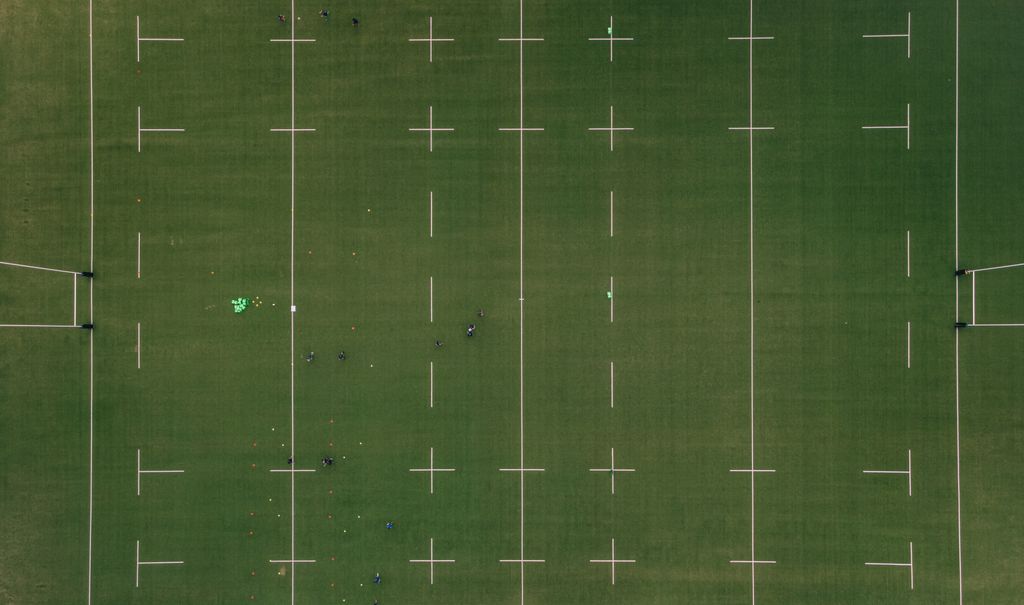 Precision marked soccer field by Florescu Field Robotics