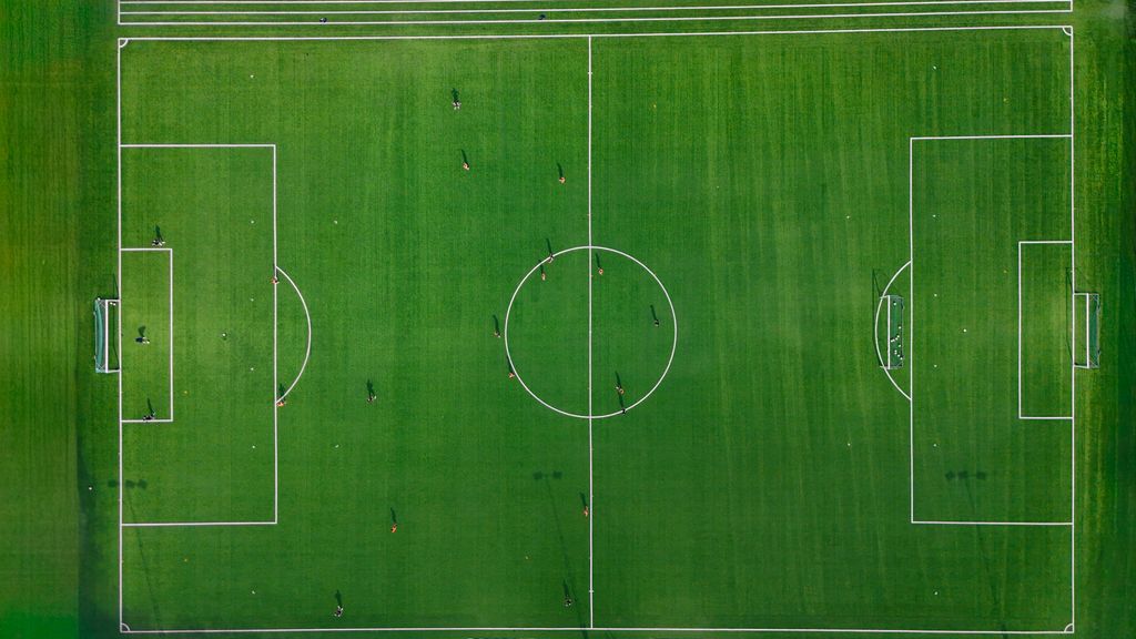 Precision marked soccer field by Florescu Field Robotics